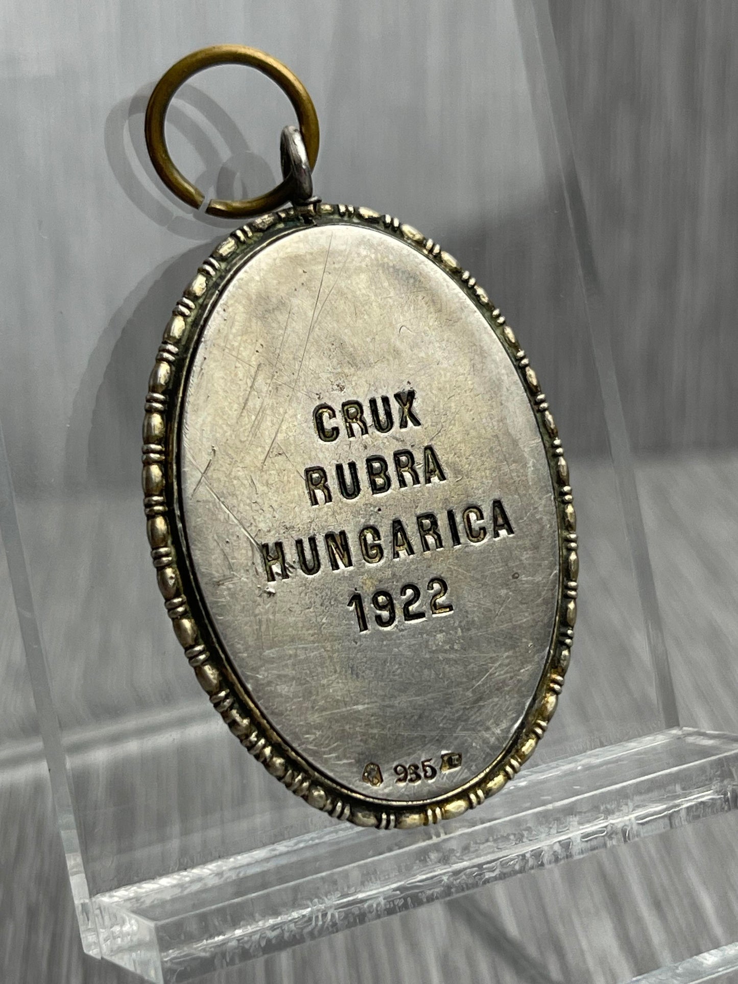 1922 CRUX RUBRA HUNGARICA 'HUNGARIAN ORDER OF MERIT' RED CROSS MEDAL .935 SILVER