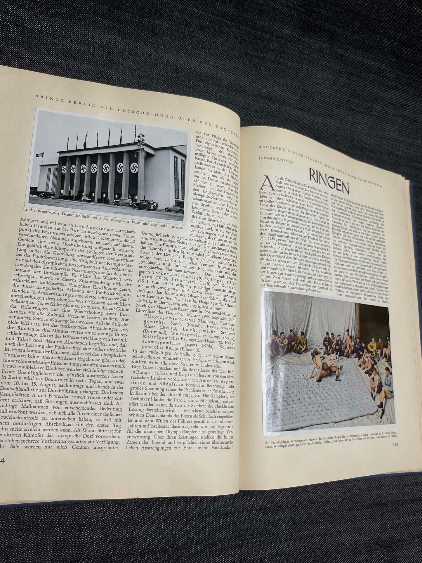 GERMAN 1936 "OLYMPIA" COMMEMORATIVE OLYMPIC GAMES BOOK WITH BW & COLOR PHOTOS VOLUME 1