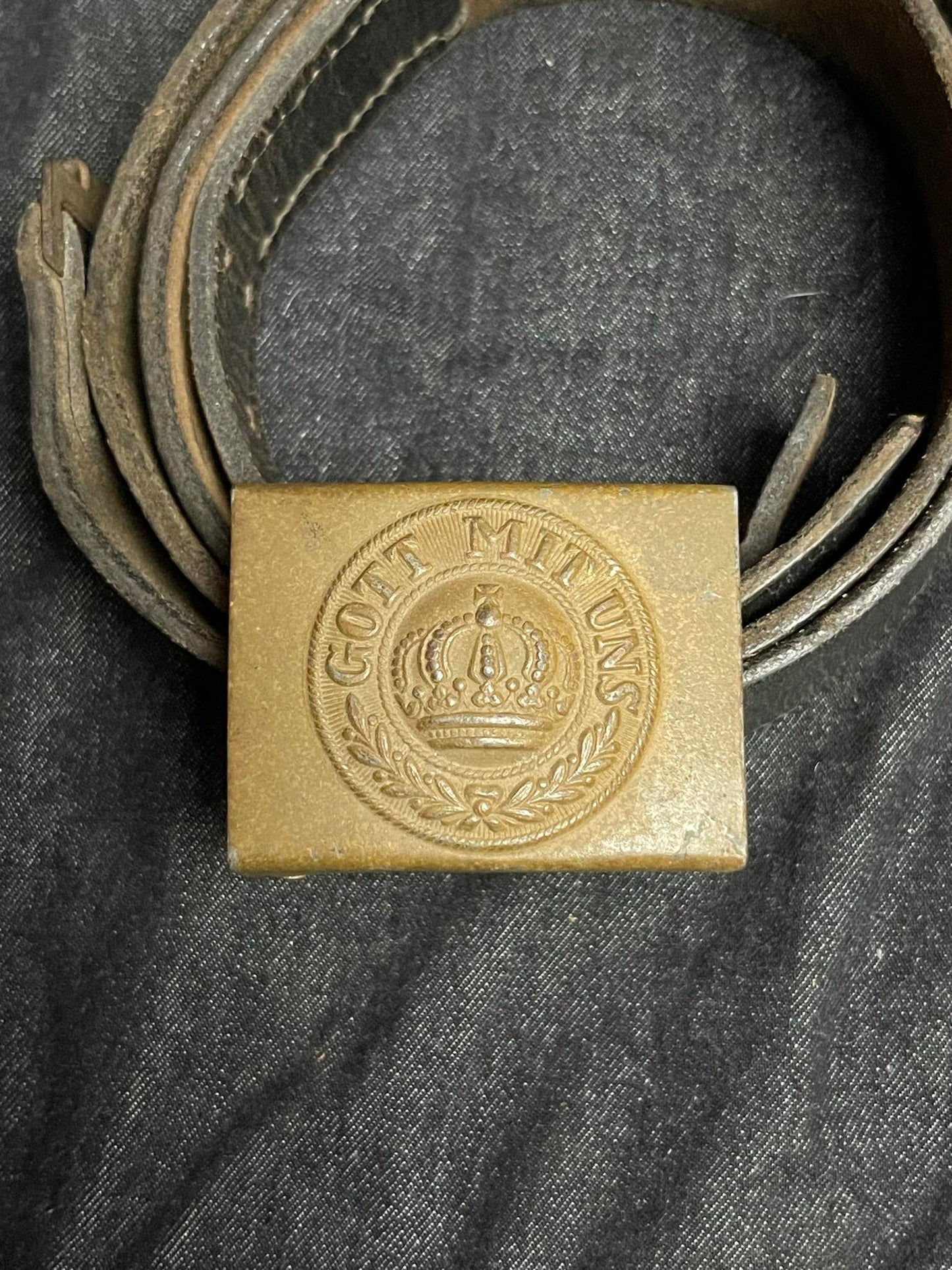 GERMAN WW1 IMPERIAL GERMAN BELT & BUCKLE NAMED