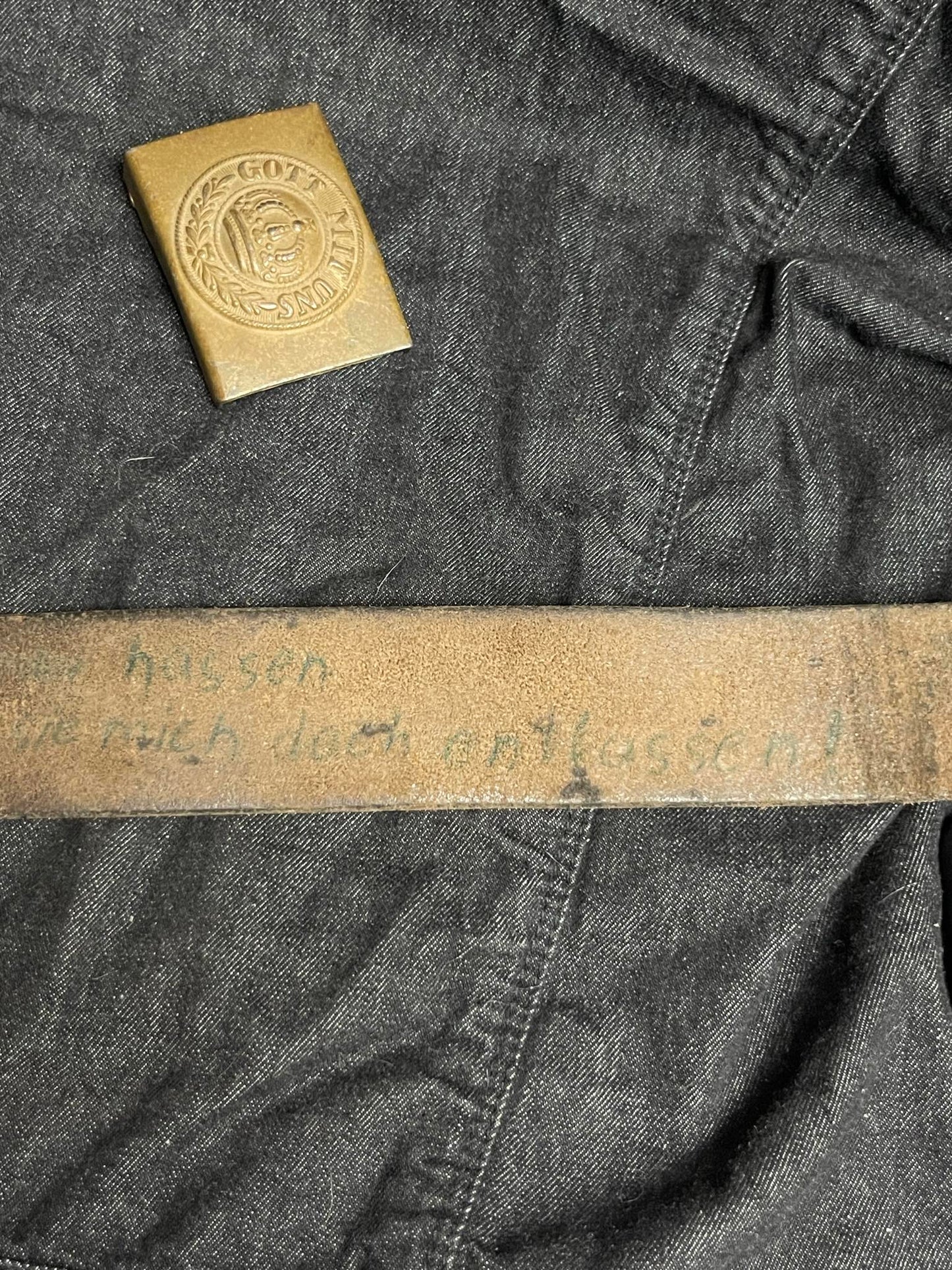 GERMAN WW1 IMPERIAL GERMAN BELT & BUCKLE NAMED