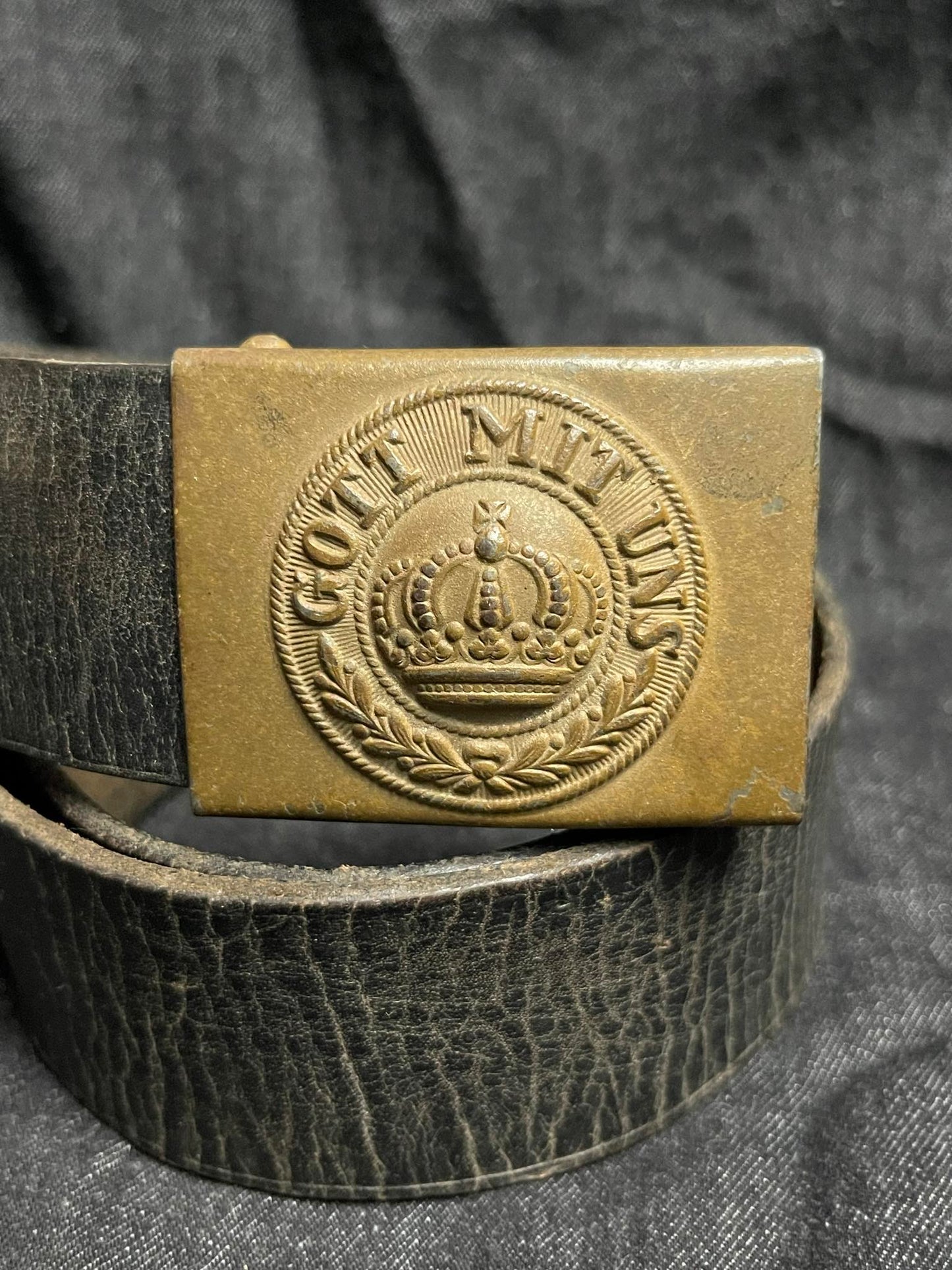 GERMAN WW1 IMPERIAL GERMAN BELT & BUCKLE NAMED