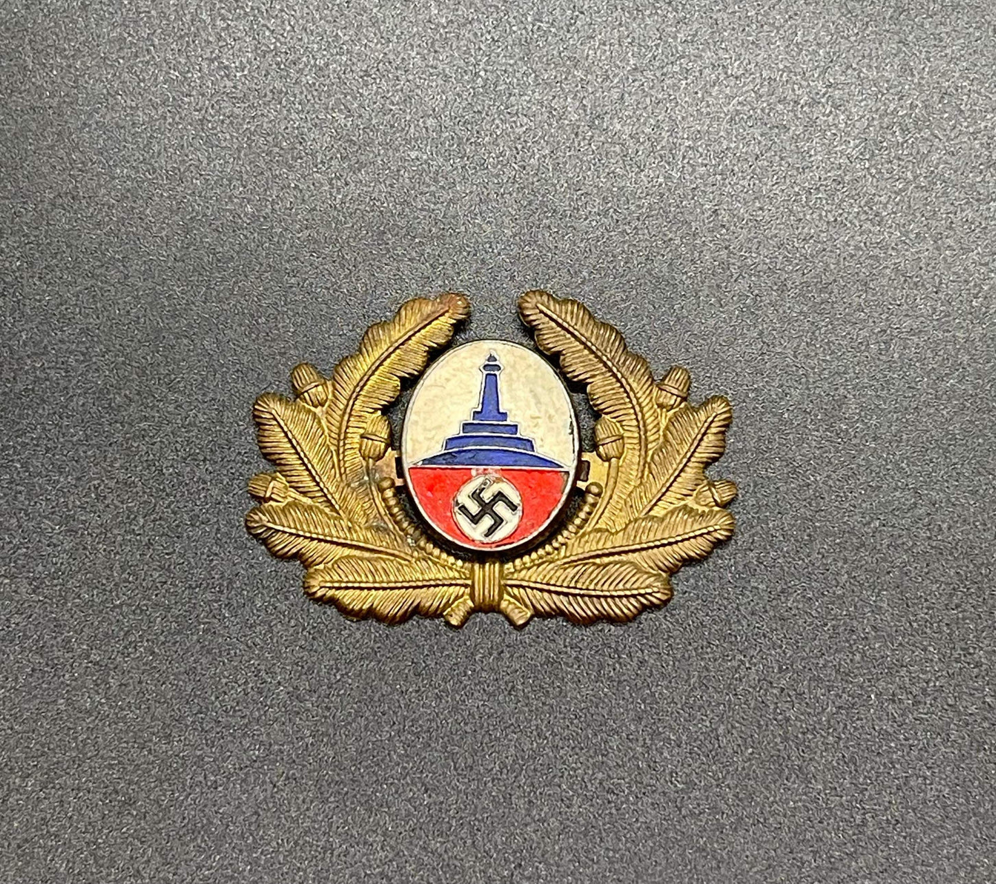 GERMAN WW2 DRKB/NS-RKB VISOR CAP INSIGNIA (MUTZEN ABZEICHEN)