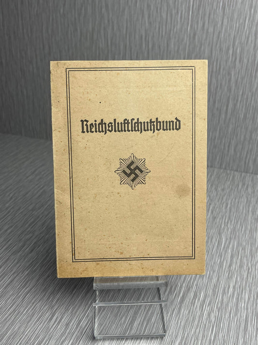 GERMAN WW2 'REICHSLUFTSCHUTZBUND MITGLIEDSAUSWEIS' MEMBER ID BOOK SUDBAYERN-TIROL 1934