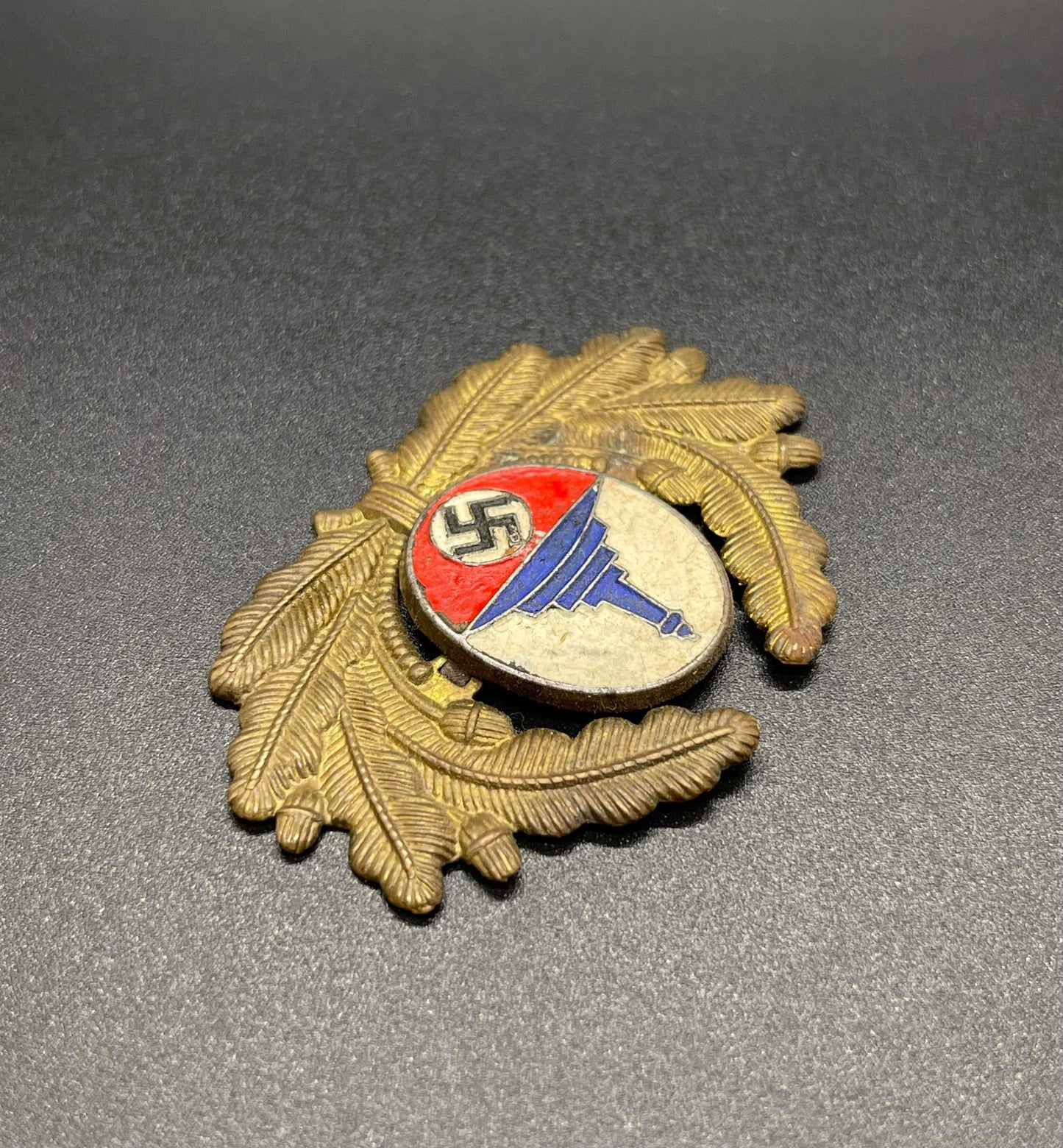 GERMAN WW2 DRKB/NS-RKB VISOR CAP INSIGNIA (MUTZEN ABZEICHEN)