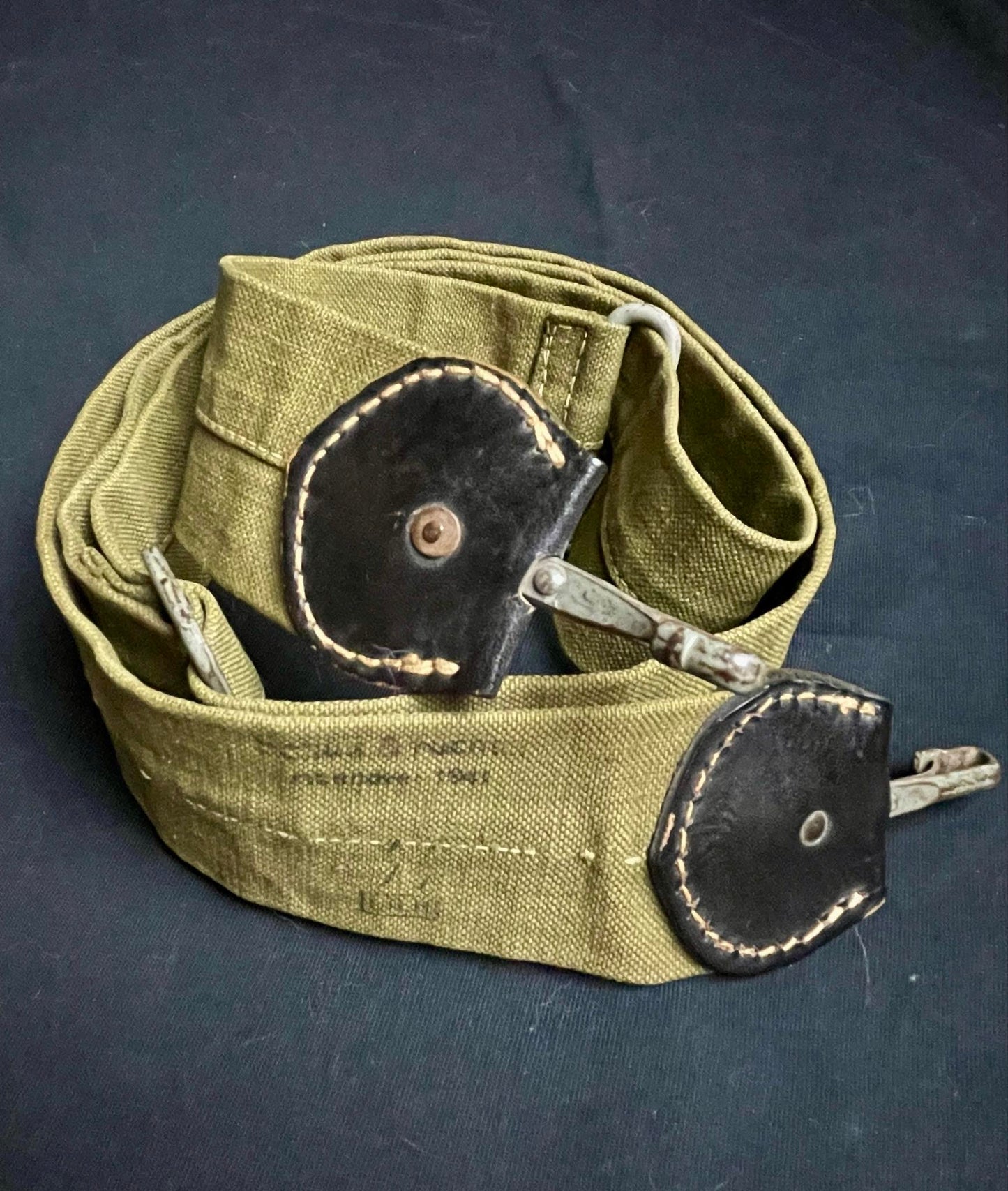GERMAN WW2 1941 SS L.A.H. BREAD BAG STRAP WIDE VARIANT MAKER, YEAR & UNIT MARKED