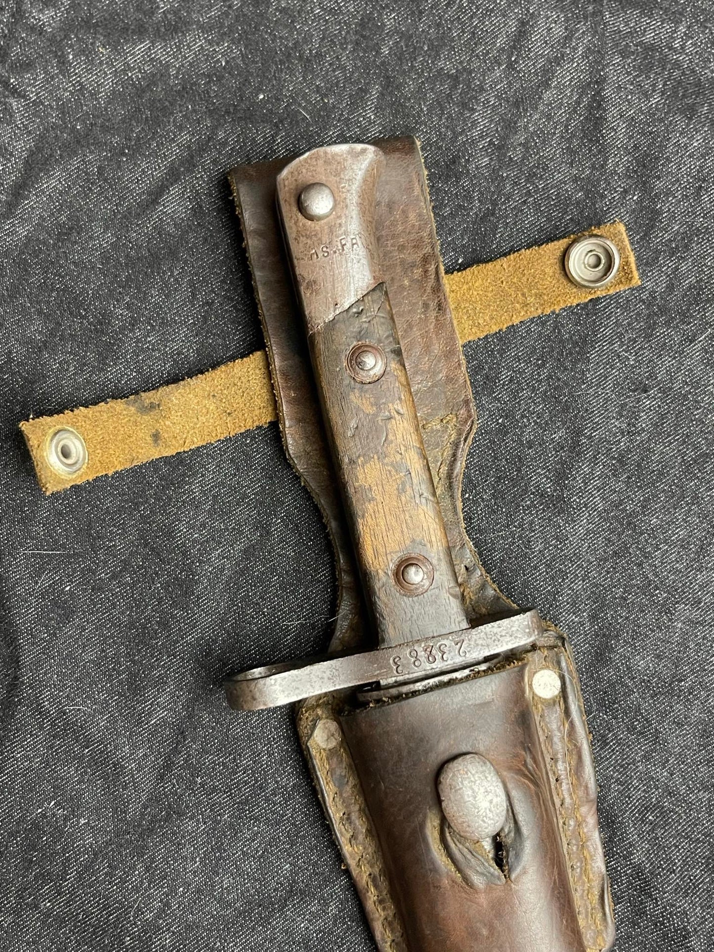 INTERESTING EARLY TURKISH ASKARI FABRIKA M1935 MAUSER BAYONET WITH FROG