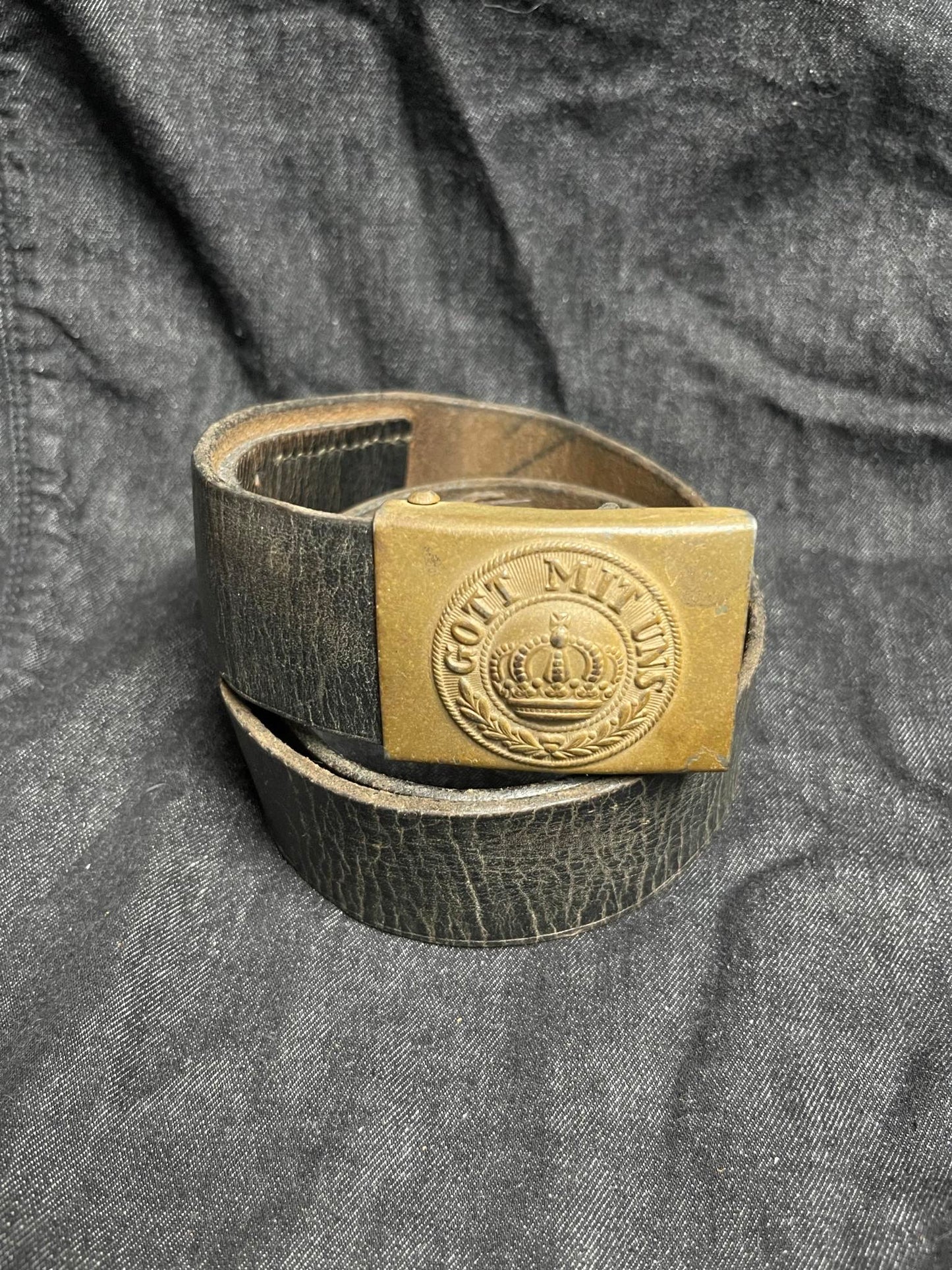 GERMAN WW1 IMPERIAL GERMAN BELT & BUCKLE NAMED