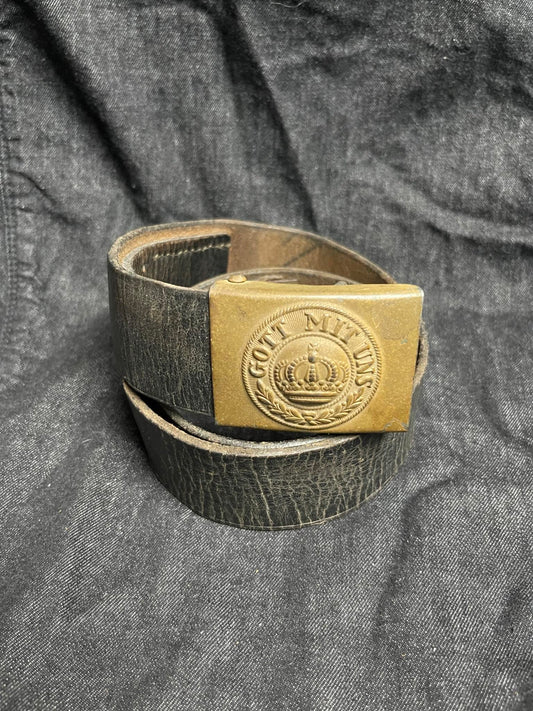 GERMAN WW1 IMPERIAL GERMAN BELT & BUCKLE NAMED