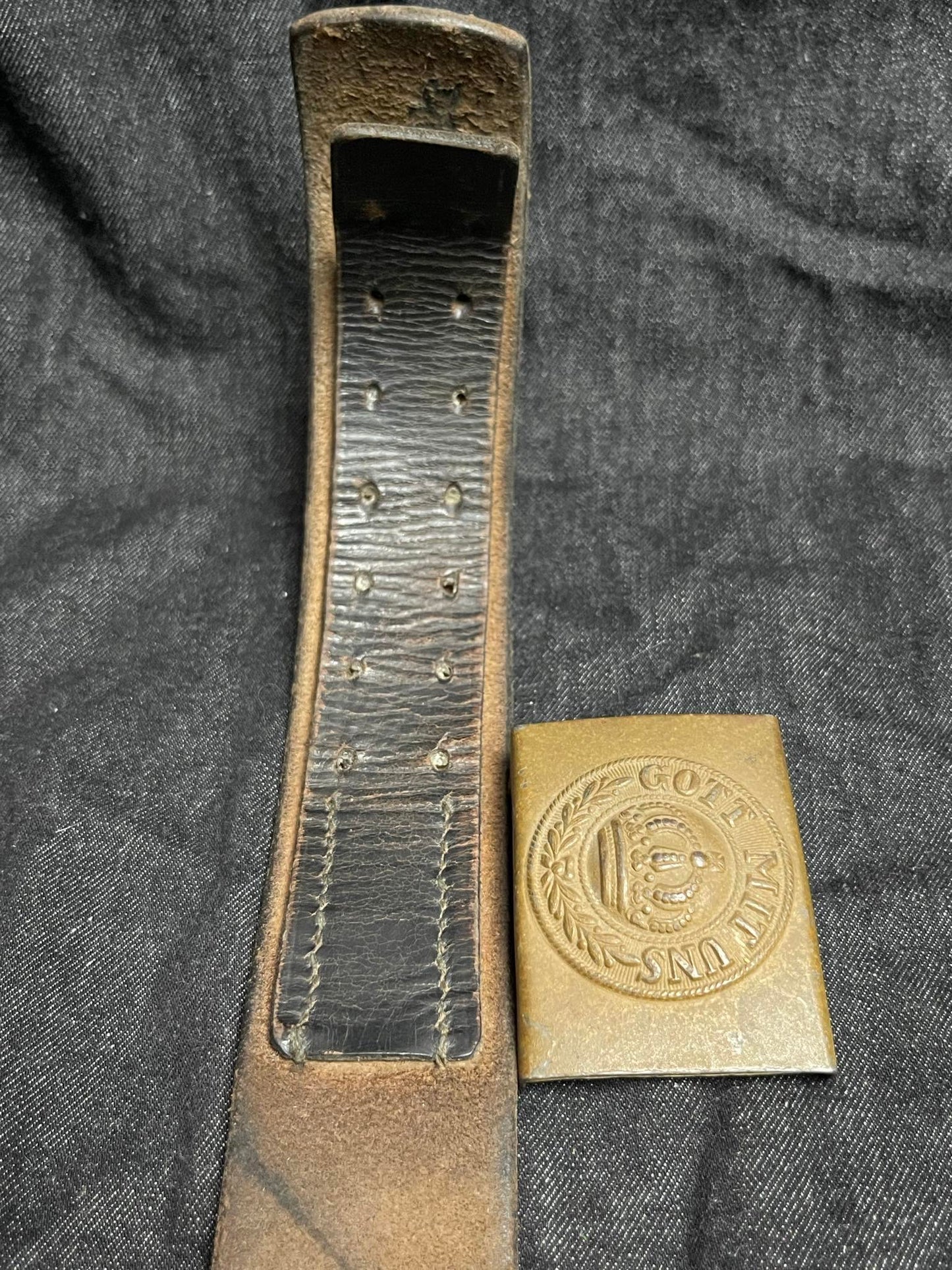 GERMAN WW1 IMPERIAL GERMAN BELT & BUCKLE NAMED